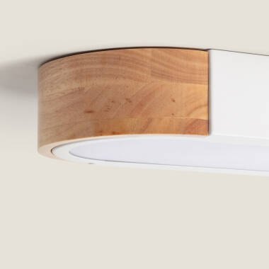 Producto de Plafón LED 18W Madera y Metal 140x650 mm CCT Seleccionable Dari Lang