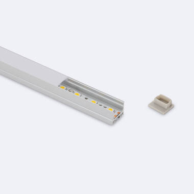 Perfil de Alumínio Superfície com Tampa Contínua para Fita LED até 13mm