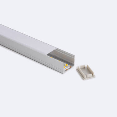 Perfil de Alumínio Superfície com Tampa Contínua para Fita Dupla LED até 22mm