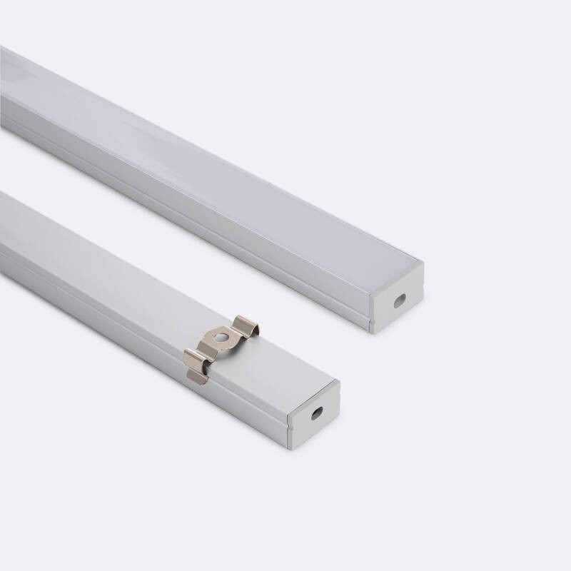 Imagem de Perfil de Alumínio Superfície com Tampa Contínua para Fitas LED até 20mm