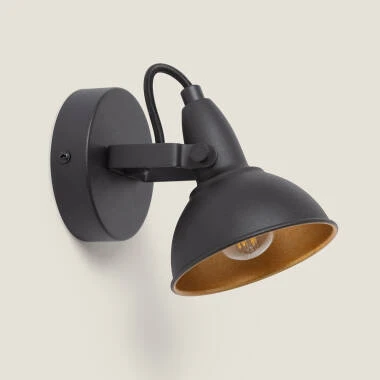 Lámpara de Pared Orientable Metal 1 Foco Emer Negro