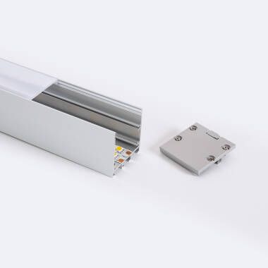 Perfil de Alumínio Superfície com Tampa Continua para Fita LED hasta 24 mm