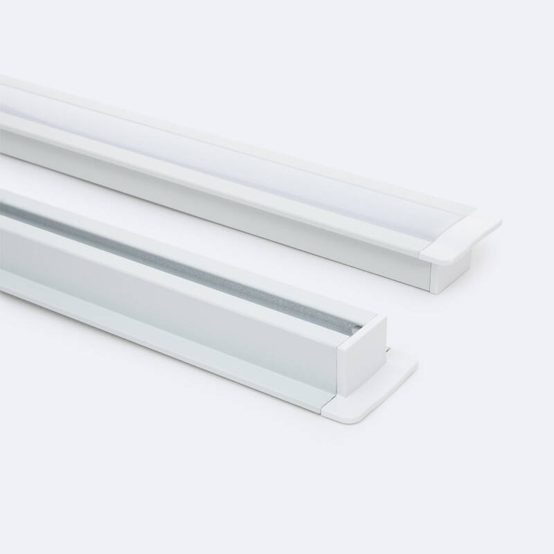 Imagen de Perfil Aluminio Empotrable con Clips para Tiras LED hasta 12 mm