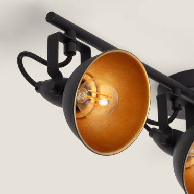 Imagen de Lámpara de Techo Orientable Metal 4 Focos Negro Emer