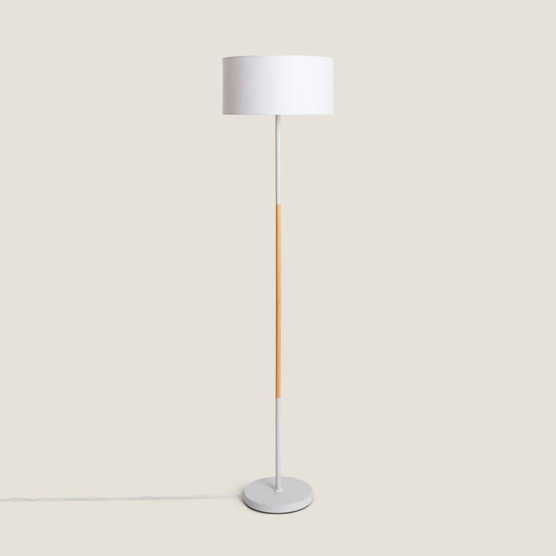 Imagen de Lámpara de Pie de Metal y Madera Wifi con Regulador Silinda