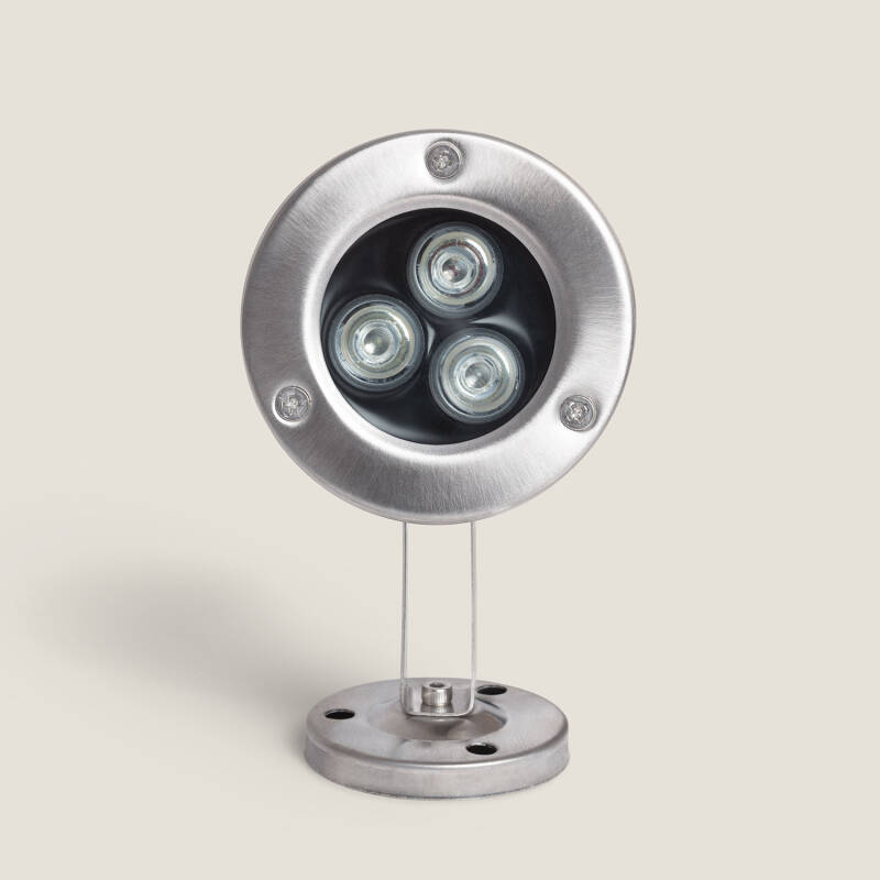 Imagem de Foco Submersível LED RGB 3W Superfície 12V DC Inox