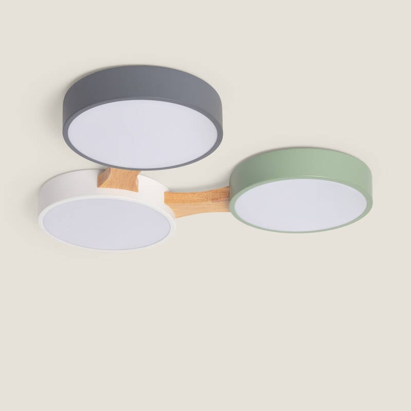 Imagen de Plafón LED 30W Madera y Aluminio CCT Seleccionable Sams