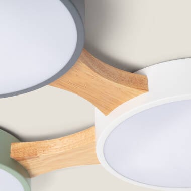 Imagen de Plafón LED 30W Madera y Aluminio CCT Seleccionable Sams