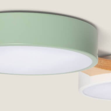 Imagen de Plafón LED 30W Madera y Aluminio CCT Seleccionable Sams
