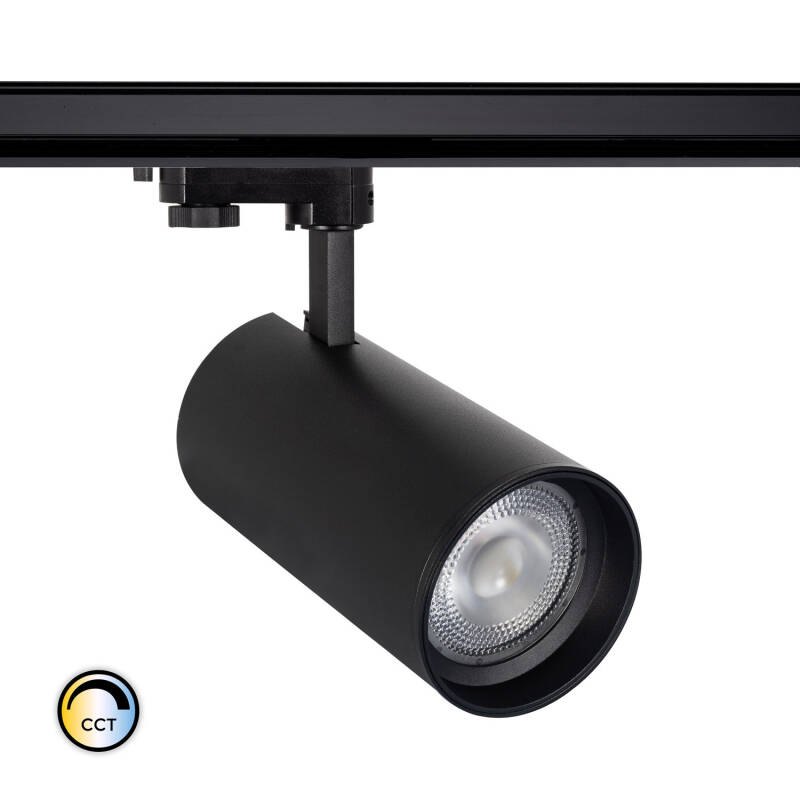 Imagem de Foco LED d'Angelo Preto 30W CCT Seleccionável LIFUD com Óptica Variável para Carril Trifásico