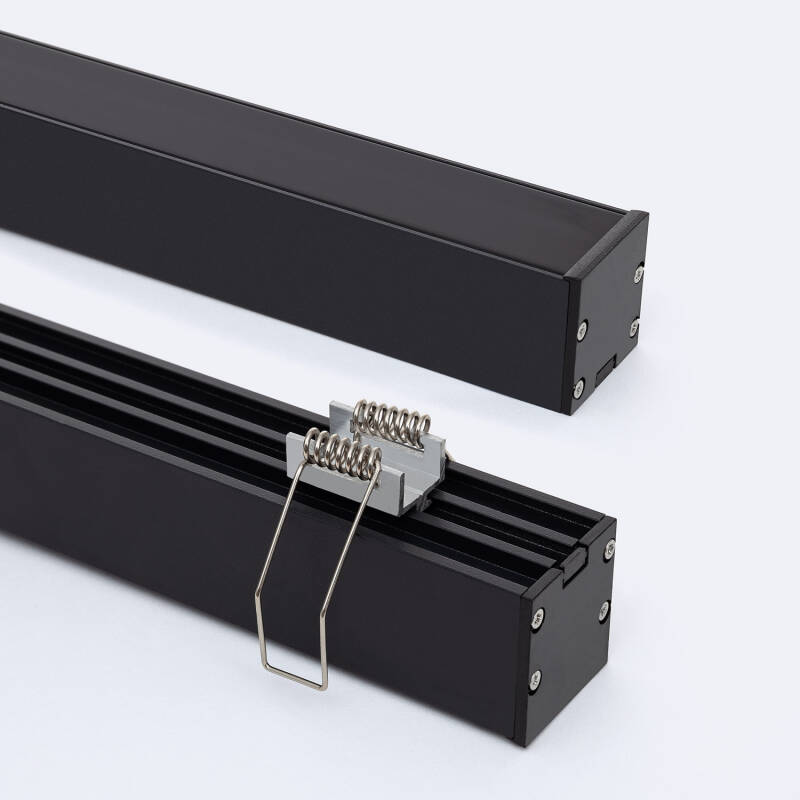 Imagen de Perfil Aluminio Superficie con anclaje Empotrado mediante clips para Tira LED hasta 24 mm