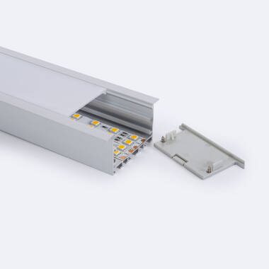 Perfil de Alumínio Arquitetónico de Tamanho Grande com Tampa Contínua para Fitas LED até 40mm