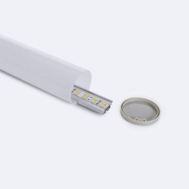 Perfil de Alumínio Suspenso Redondo 2m para Fita LED até 22 mm