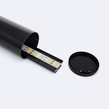Perfil Alumínio Suspenso Redondo 2m para Fita LED hasta 22 mm
