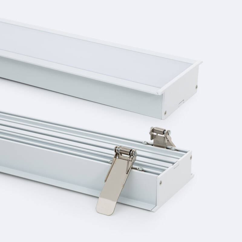 Imagem de Perfil de Encastrável de Alumínio Tamanho Grande com Tampa Contínua para Fita LED até 60mm