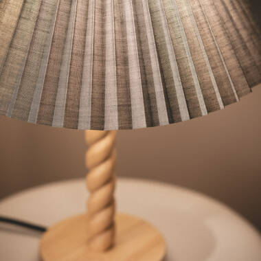 Imagen de Lámpara de Mesa Madera y Tela Moorea