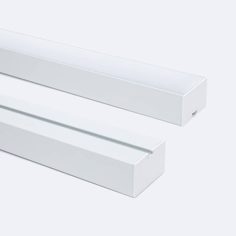 Imagem de Perfil de Alumínio Tamanho Grande para Suspensão com Tampa Contínua para Fita LED até 45 mm
