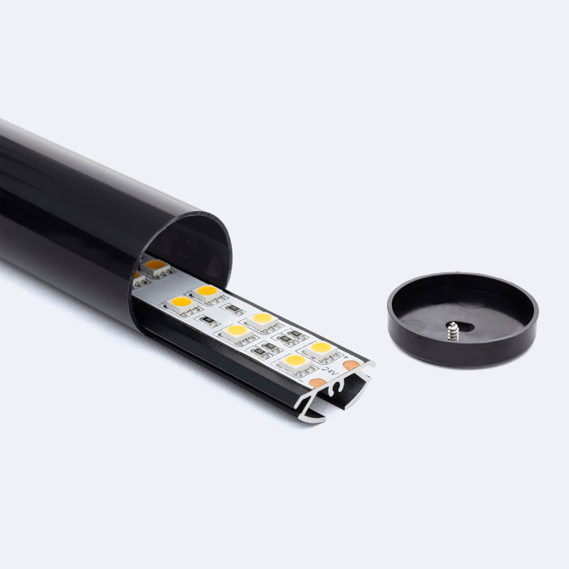Imagem de Perfil de Alumínio Redondo para Suspensão 2m para Fita LED até 16 mm