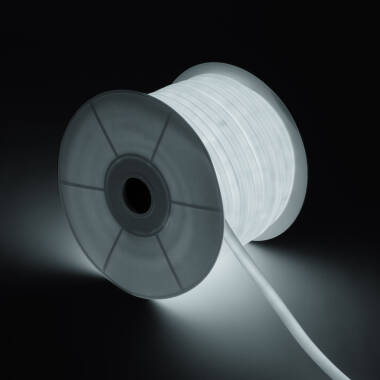 Fita LED Néon Regulável 220 V, Bobina de 50 m, Circular 360°, 9 W/m, Corte a cada 100 cm, IP67