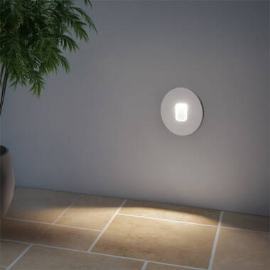 Imagen de Baliza Exterior LED 2W Empotrable Pared Circular Blanco Grasset