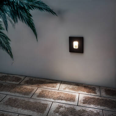 Imagem de Baliza Exterior LED 2W Encastrável na Parede Quadrada Cinza Grasset    