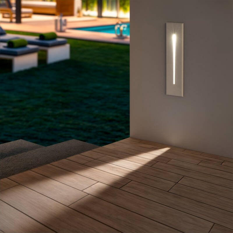 Produto de Baliza de Parede LED de Alumínio Retangular para Exterior Linear Wabi Branco