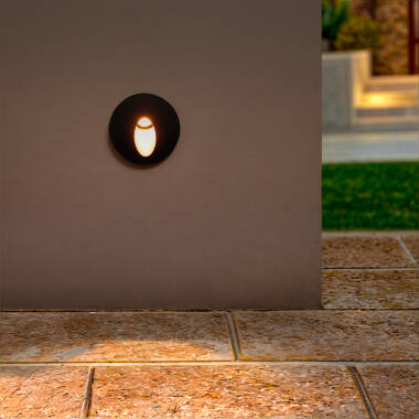 Imagem de Baliza Exterior LED 3W Encastrável de Parede Circular Cinzento Boiler 