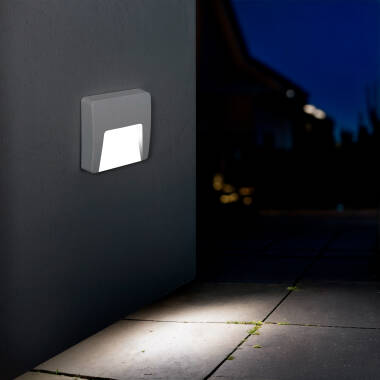 Imagen de Baliza Exterior LED 3W Superficie Pared Cuadrado Blanco Dag
