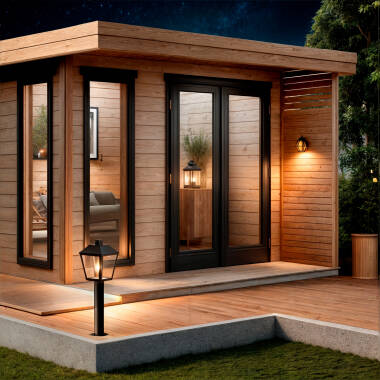 Imagen de Baliza Exterior Superficie Pie 50cm Aluminio Mukom