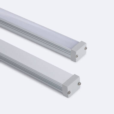 Perfil de Alumínio Estanque IP65 Superfície 2m para Fita LED até 10 mm