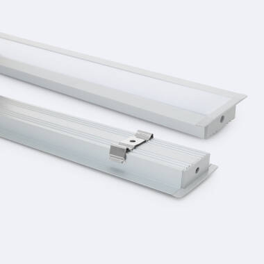 Perfil de Alumínio Encastrável com Cobertura Contínua para Fita LED até 31 mm