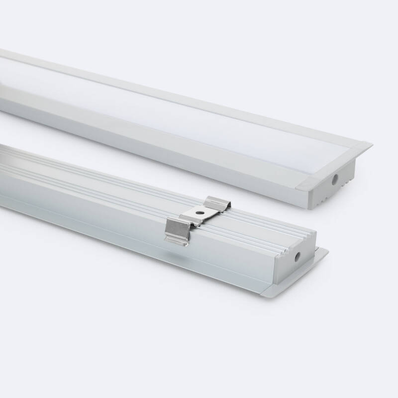 Imagen de Perfil Aluminio Empotrable para Tiras LED hasta 31 mm con Tapa Continua