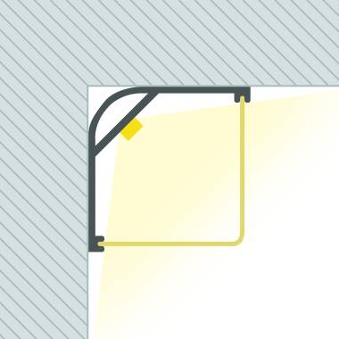 Perfil de Alumínio Esquina Triangular 2m para Fita LED até 20mm