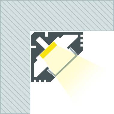 Perfil de Alumínio Superfície Esquina 2m para Fita LED até 11 mm