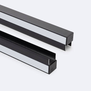 Perfil de Aluminio para Estantería con Tapa Continua para Tira LED hasta 12 mm