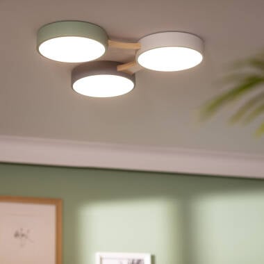 Imagen de Plafón LED 30W Madera y Aluminio CCT Seleccionable Sams