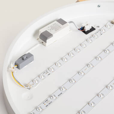 Imagem de Plafón LED 36W Circular Madeira Ø500 mm CCT Seleccionável Semi-Dari Imagem de Plafón LED 36W Circular Madeira Ø500 mm CCT Seleccionável Semi-Dari