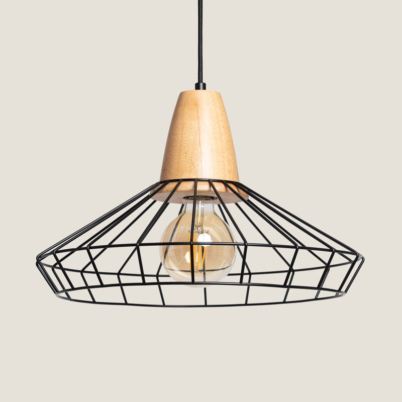 Imagen de Lámpara Colgante Metal y Madera Keler