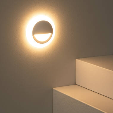 Imagem de Baliza LED 3W Encastrável Parede Circular Branco Occulare  