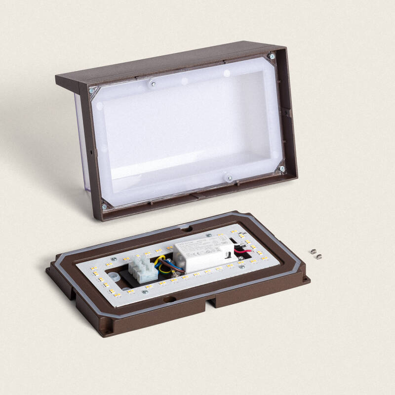 Imagen de Aplique de Pared Exterior LED 12W Aluminio CCT Seleccionable Doble Difusor Arelien Oscilum