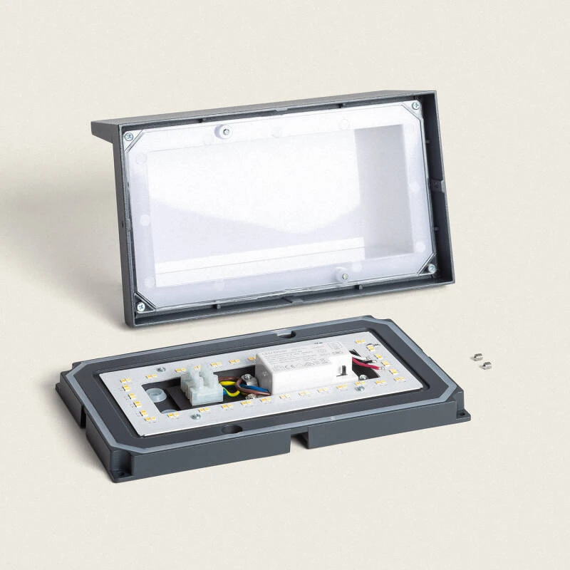 Imagen de Aplique de Pared Exterior LED 12W Aluminio CCT Seleccionable Doble Difusor Arelien Oscilum