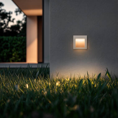 Imagen de Baliza Exterior LED 4W Empotrable Pared Cuadrado Aluminio Blanco Leif