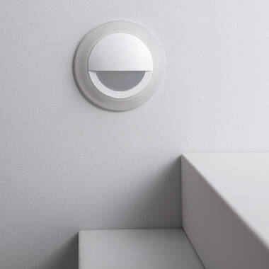 Baliza LED 3W Encastrável Parede Circular Branco Occulare