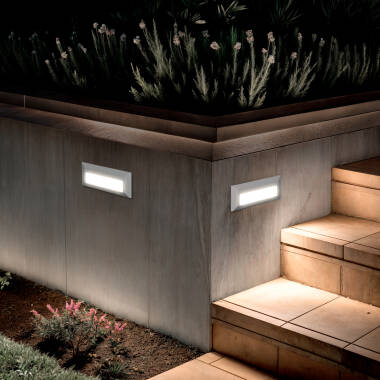 Produto de Baliza Exterior LED 2W Superfície Parede Retangular Branco Élide