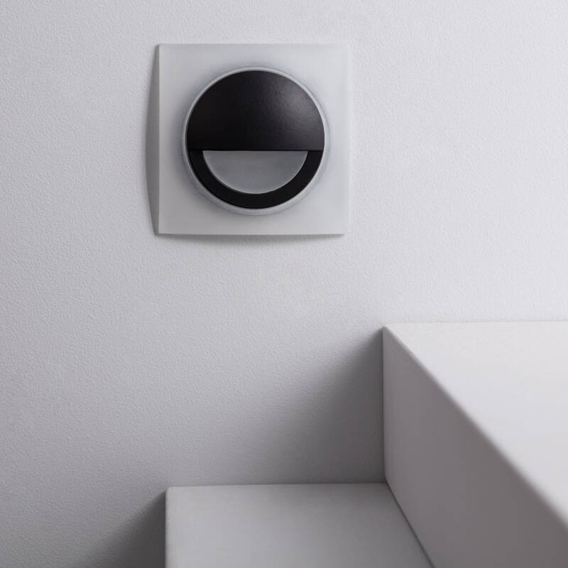 Imagen de Baliza LED 3W Empotrable Aluminio Pared Cuadrado Negro Occulare