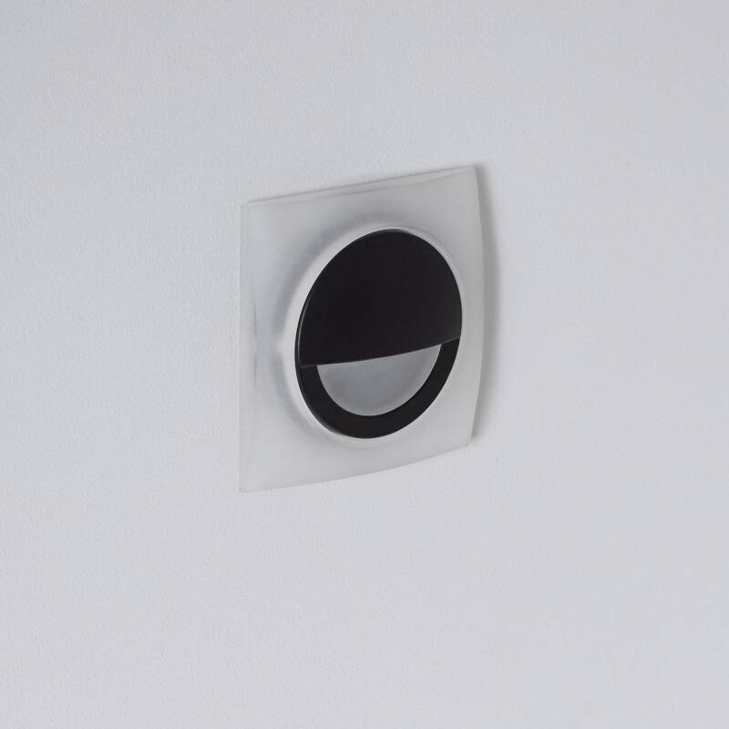 Imagen de Baliza LED 3W Empotrable Aluminio Pared Cuadrado Negro Occulare
