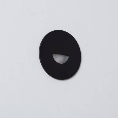 Imagen de Baliza Exterior LED 2W Empotrable Aluminio Pared Circular Negro Guell