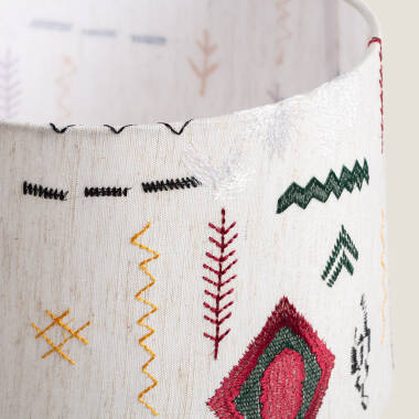 Imagen de Lámpara de Mesa en Tela y Cerámica Agra