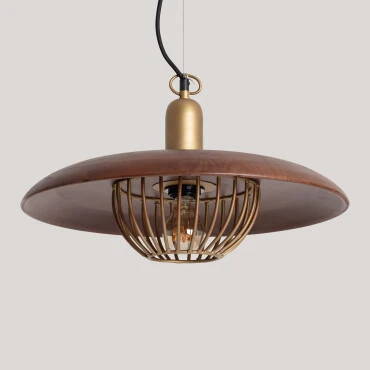 Fotografía del producto: Lámpara Colgante Metal y Madera Alika ILUZZIA