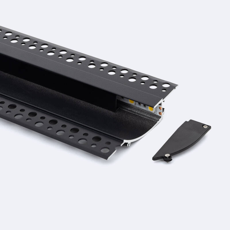 Imagem de Perfil Alumínio Encastrável para Gesso / Pladur 2m para Fitas LED até 12 mm